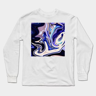 Abstract marble painting Art blue Long Sleeve T-Shirt